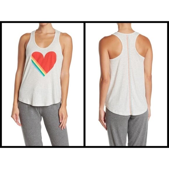 💕PJ SALVAGE💕 Over the Rainbow Heart Tank Top - Picture 1 of 9